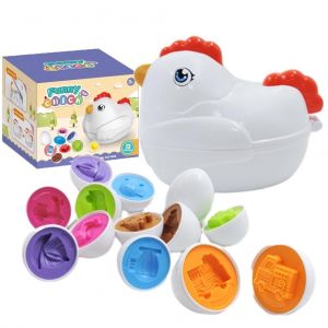 Jouets D'oufs De Poule, Tri De Couleurs Et De Formes, Oufs Assortis, Jouets De Motricite Fine, Jouets Sensoriels, Jouets Educatifs Et Educatifs Pour Enfants, Garcons Et Filles - Neuf