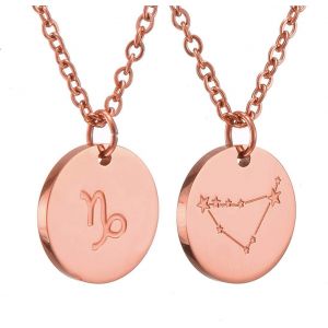 Kal-Zodiac Chain - Collier Pendentif Zodiaque Or/Argent/Or Rose I Collier Zodiaque Acier Inoxydable Femme, Collier Acier Inoxydable Femme - Neuf