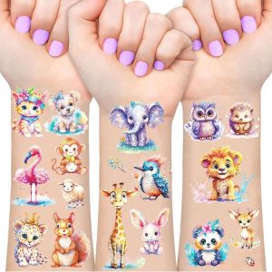 Animaux Tatouage Paillette Enfant,12 Feuilles Tatouages Ephemere Animauxs Gar&ccedil;on,Cadeaux Animaux de la Ferme pour Enfant,Tatouages Animauxs de la Gungle Anniversaire Enfants - Neuf