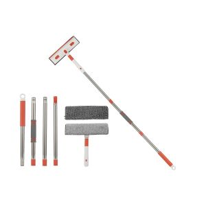 Kit de raclette rotative pour le nettoyage des vitres avec perche t&eacute;lescopique et t&ecirc;te flexible - Neuf