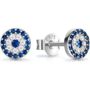 Kal-Boucles D'oreilles 925 Argent Pour Femmes,Nazar Boncuk ?il Bleu Collier Set Bijoux,Style Turc,Cadeaux Élégants Pour Fille Amie - Neuf