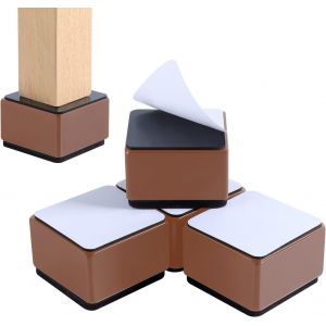 Marron - Les Protège-Matelas Ajoutent 2 Pouces De Hauteur, Support En Acier Robuste 10 000 Lb, Coussins De Table, Coussins De Chaise Ou Coussins De Canapé, Ensemble De 4 Coussins De Meubles. - Neuf