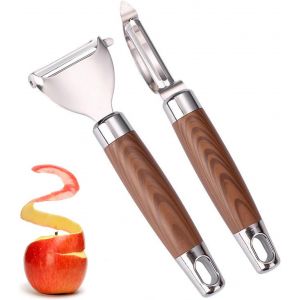 Pack De 2 &Eacute;plucheurs De Pommes De Terre,Couteaux &Agrave; &Eacute;plucher Les L&eacute;gumes Et Les Fruits,Couteaux D'office En Acier Inoxydable,&Eacute;plucheur Multifonctionnel,&Eacute;plucheur De Cuisine - Neuf