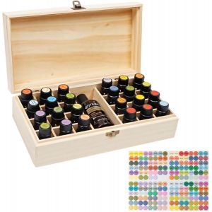 Tianyi-25 Trous Boite Rangement Huiles Essentielles Boîte À Huiles Essentielles En Bois Multifonction Boîte Portable D'huile Essentielle Pour Huiles Essentielles Et Huiles Parfumées - Neuf