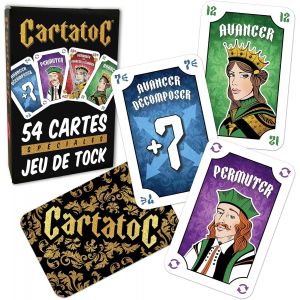 Chenquansarl-Cartatoc - Jeu De Cartes Spéciales Pour Le Jeu De Tock - 54 Cartes De Qualité Supérieure. A Partir De 6 Ans. Inclus 2 Jokers Pour Jouer Jusqu'à 6 Joueurs. - Neuf