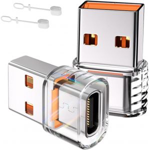 KALANKA-Adaptateur USB vers USB C avec Cordon Anti-Perte en Silicone 2 Pcs, Adaptateur USB c vers USB, Type C Femelle a Mâle Convertir Chargeur - Neuf