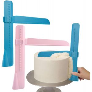 Kal-Lot De 2 Lisseurs Pour Fondant, Accessoires De Cuisson Pour Gâteaux, Lisseurs À Gâteau, Grattoir À Gâteau Pour Appliquer Le Glaçage Sur Le Gâteau, Outil De Modélisation Réglable, Pour Glaçage - Neuf