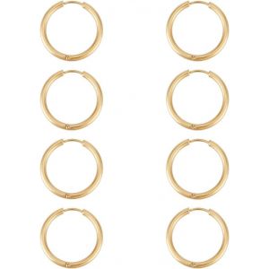 Kal-8 Paire 20mm Boucles D'oreilles Huggie Hoop Acier Inoxydable Boucles D'oreilles Créoles Doré 316 Mini Crochets De Boucle D'oreille Ronds Acier Inoxydable Pour Fabrication De Bijoux - Neuf