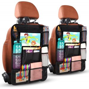 Eryi-Organisateur De Voiture 2 Pcs, Rangement Siege Enfant Avec 20 Poches, Protege Pour Tablette Ipad 9.7'' & 10.5'', Organiseur Jouets Livres, Le Noir - Neuf