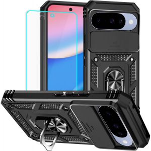 LORANKA-Coque pour Pixel 10/10 Pro avec protecteur d'&eacute;cran : [Qualit&eacute; militaire test&eacute;e en cas de chute] Anneau de protection antichoc pour appareil photo &iquest; Google Pixel 10/10 Pro (noir) - Neuf