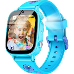 JGD-Montre Connect&eacute;e Enfant Cadeaux Smartwatch: 1.8" Kid Watch HD Cam&eacute;ra et Lecteur Vid&eacute;o IP68 &Eacute;tanche Montre Podometre non Connect&eacute;e pour Filles Gar&ccedil;ons avec Carte d'&eacute;tude Histoires et 26 Jeux de Pu - Neuf