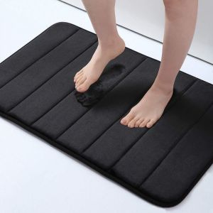 Homaxy Tapis De Bain Absorbant Tapis De Salle De Bain Antidérapant Mousse À Mémoire De Forme Douce Tapis De Sol De Cuisine Tapis De Salle De Bain En Velours Tapis De Pied De - Type Black-43cmx119cm - Neuf