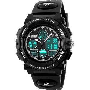 Bnhgc-Enfants Montre Numérique Sport D'extérieur 50 M Étanche Montre Électronique Réveil 12/24 H Chronomètre Calendrier Garçon Fille Montre Analogique - Neuf
