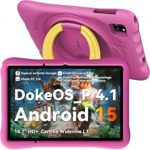 Tablette Tactile pour Enfants OSCAL Pad 60 Kids 10.1" RAM 12Go ROM 128Go-SD 512Gb, Android 15 5100 mAh WiFi 6 - Rose - Neuf