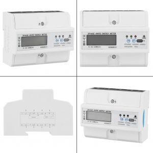 Compteur electrique numerique triphase 3x220V/380V 20(80)A 4 fils 7P DIN Rail Compteur de kWh electronique - Neuf
