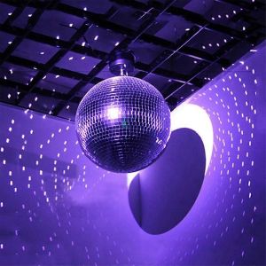 Boules à facettes en verre 8 pouces miroir suspendu Boule disco Verre réfléchissant Boule à facettes rotative Boule à facettes en verre scintillant Boule disco miroir - Neuf