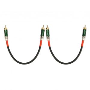 Cable RCa professionnel a double blindage plaque or, 2 pieces, connecteur RaC vers RCa male vers male, pour amplificateur DVD TV, 1 m/3,3 pi, vert - Neuf
