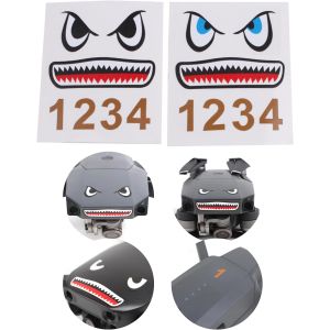 Drone Face Lift, 2 X Autocollant Au Motif De Requin, Stickers Adapté Aux Drones Par Exemple Dji Mavic 2 Pro, Dji Mavic 2 Zoom, Air 2, Air 2s, Mini, Kit Corps - Neuf