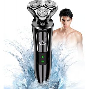 Rasoir Électrique Pour Hommes, Tondeuse À Barbe Rechargeable Ipx7, Rasoir Électrique Sec Et Humide Avec Écran Lcd, Tête Rotative 3d - Neuf