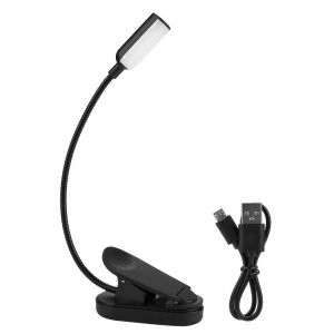 Hjlian Lampe De Chevet Rechargeable Par Usb A 4 Led, Intensite Variable, Flexible A 360 Degres, Avec Clip - Neuf