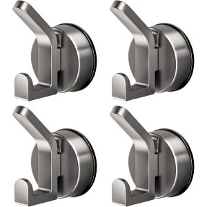 Senior-4 Pi&egrave;ces Crochet Ventouse, R&eacute;utilisable Ventouse Salle De Bain Porte Serviette Sans Percer, Crochet Ventouse Ppuissante Pour Cuisine, Salle De Bains[L1031] - Neuf