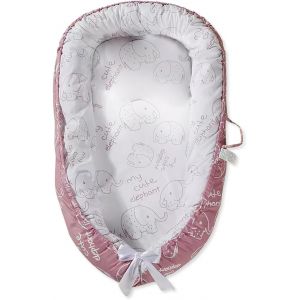 Portable Reducteur De Lit B&eacute;b&eacute;,Nid B&eacute;b&eacute; Cocoon Nouveau-N&eacute; Doux Respirant,Couffin De Voyage Nourrisson Avec 100% Coton Housse R&eacute;versible Lavable,88 X 53 Cm(Rose-&Eacute;l&eacute;phant) - Neuf