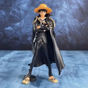 Pop39457-B - Figurine One Piece Luffy 25 Cm, Figurine D'action, Cape Rouge Et Noire, Collection En Pvc, Jouets, Cadeaux, Kits De Garage - Neuf