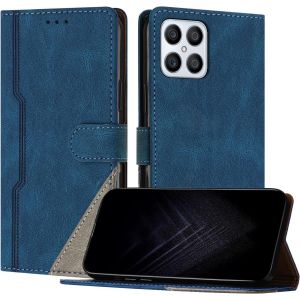 Kalanka-Étui Pour Huawei Honor X8 4g, Housse En Cuir Pu Avec [Protection Antichoc Tpu] [Fonction Support] [Porte-Cartes ] Antichoc Magnétique Coque Pour Honor X8 4g - Bleu - Neuf