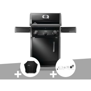 Barbecue &agrave; gaz Rogue 425 3 br&ucirc;leurs + Housse + R&ocirc;tissoire - Napol&eacute;on - Neuf