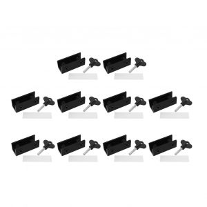 XYONG Lot de 10 verrous de fenetre a 2 trous pour porte coulissante, verrous de securite haute securite avec tampon anti-rayures et cle - Neuf