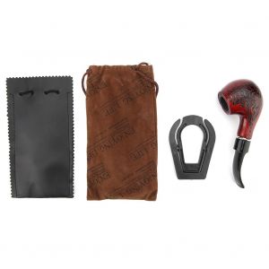 Pipe a cigares en bois sculpte avec filtre - Neuf