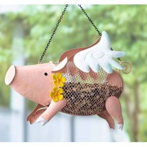 Mangeoire À Oiseaux En Maille Flying Hog Avec Chaîne De Suspension Et Crochet, Outil De Jardinage Pour Animaux De Compagnie Pour Écureuils Et Oiseaux - Neuf