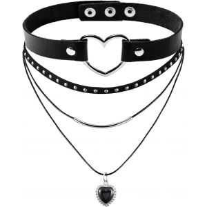 Kal-Pu Choker Avec Triple Collier Set Punk Gothic Choker Avec Pendentif Unique - Neuf