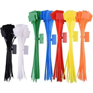 CHECARZHN--NO1-200 Pièces Étiquettes D'Attache Câble, Nylon Colorées Étiquettes D'Attache Câble Pour La Gestion Des Câbles, Des Fils Et Des Fils (7 Couleurs) - Neuf