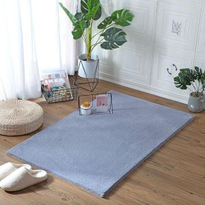 Gjfty-Tapis En Fausse Fourrure De Lapin Faux Peau De Mouton Tapis,Laine Tapis,Tapis Antidérapant Pour Salon Chambre Canapé Tapis De Plancher,Super Doux,Ne Pas Enlever Les Cheveux (Gris, 60x90cm) - Neuf