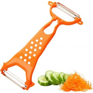 Râpe Légumes Double Face,Éplucheur Double Fonction En Acier Inoxydable,Éplucheur À Légumes Et Fruits,Avec Poignée Ergonomique,Facile À Nettoyer,Pour Carottes,Concombres,Poires,Mangues - Neuf