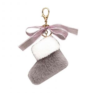 Porte-cles en peluche en forme de botte, fourrure douce, petite botte, decorations mignonnes, accessoires de charme, porte-cles, jouet decoratif pour sac a dos, rose rouge - Neuf
