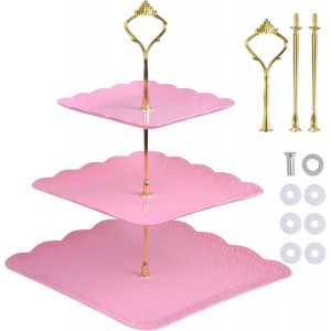Presentoir A Gateau 3 Étages Présentoir À Gâteaux,Support Gateau Présentoir À Macarons,Porte Gateau Presentoir Cupcake Bonbons Donuts,Presentoire Gateau Plastique Pour Fête Anniversaire Mariage.[Z34] - Neuf