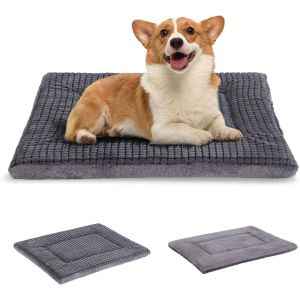 Xh079 Lit R&eacute;versible En Mousse &Agrave; M&eacute;moire De Forme Pour Chien De Petite Et Moyenne Taille, Matelas Lavable Pour Animal De Compagnie (76 X 50 X 4 Cm, Gris Clair) - Neuf