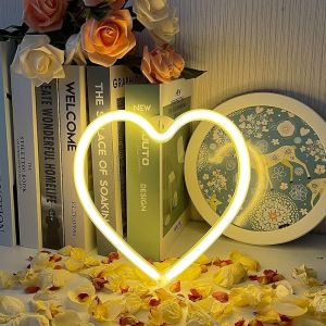 Coeur N&eacute;on Enseigne Led Neon Light Signs, Led Murale Neon Pour Usb Et Aliment&eacute; Par Batterie Pour Mur Maison Chambre D'enfants F&ecirc;te D'anniversaire Bar D&eacute;cor Meilleurs Cadeaux - Neuf