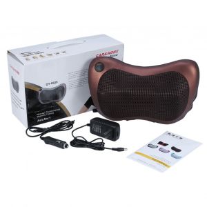 Coussin de massage chauffant electronique, coussin de massage en profondeur pour les lombaires, le cou, le dos et les epaules, prise americaine 100-240 V - Neuf