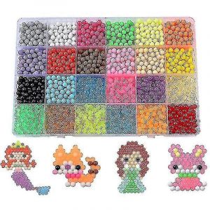 3200 Aquabeads 24 Couleur Séparée Emballage Perles Cristal Enfants Ensemble de bricolage - Neuf