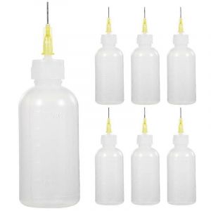 6pcs Multi Purpose Pr&eacute;cision Aiguille Pointe Applicateur Bouteilles Compressibles Colle Liquide Compte-Gouttes Distributeur 50ml Bouteille De Pointe D'aiguille En Plastique - Neuf