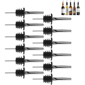 12 Pièces Verseurs En Acier Inoxydable,Bec Verseur Conique Bouteille,Verseurs Vitesse Métal,Verseur Bec De Bouteille,Speed Pourer Pour Bar,Vin,Liqueur,Boissons,Cocktails,Huile Et Vinaigre - Neuf