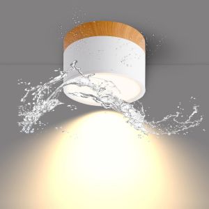 TIANYI-Plafonnier Spot LED 12W IP65 Downlight 3000K 1080LM Spot Plafond &Oslash;11cm Aluminium Plafonnier Salon Blanc Luminaire Spots Blanc Chaud pour Couloir Chambre Salle de Bain Cuisine - Neuf