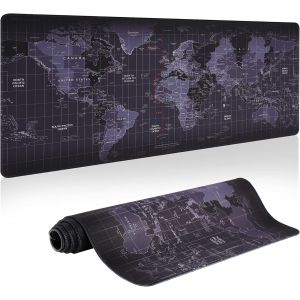 DDA-Kingson Tapis de Souris XXL, Tapis de Souris Gamer 900x400 mm Tapis de Bureau Grand Tapis de Souris Résistant à l'eau et Antidérapant pour Jeux et Bureau (Map) - Neuf