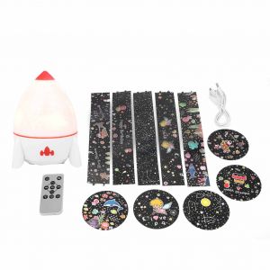 Veilleuse Led Rotative Rechargeable Par Usb Avec Telecommande Et Projecteur Musical Pour Enfants, Blanc - Neuf