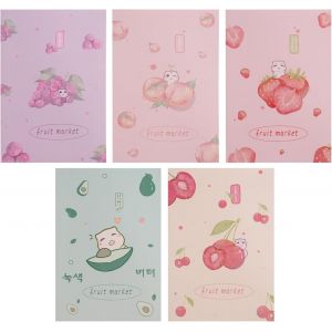Eryi-Cahier De Composition 5pcs Carnet De Notes Série De Fruits Ligne Horizontale De Haute Qualité,Adaptées Aux Fournitures Scolaires Et De Bureau. - Neuf