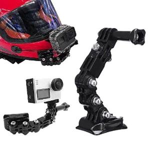 Support de menton pour casque GoPro Hero 3/4/5/6/7/8 - Ensemble de supports de cam&eacute;ra moto r&eacute;glables - Neuf