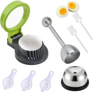 8 Pi&egrave;ces Coupe Oeufs,1 Coupe Oeuf &Agrave; La Coque,1 Casse Oeuf Inoxydable,1 Pique-?ufs,3 Separateur Oeuf,2 Nettoyeurs D'oeufs Convient Pour La Cuisine,Le Restaurant,Le Bar - Neuf